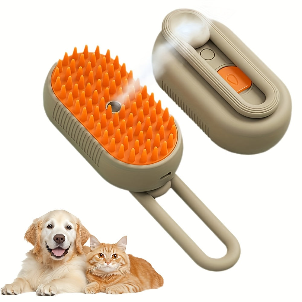New 3-in-1 Pet Steam Brush, Grooming Comb for Cats & Dogs