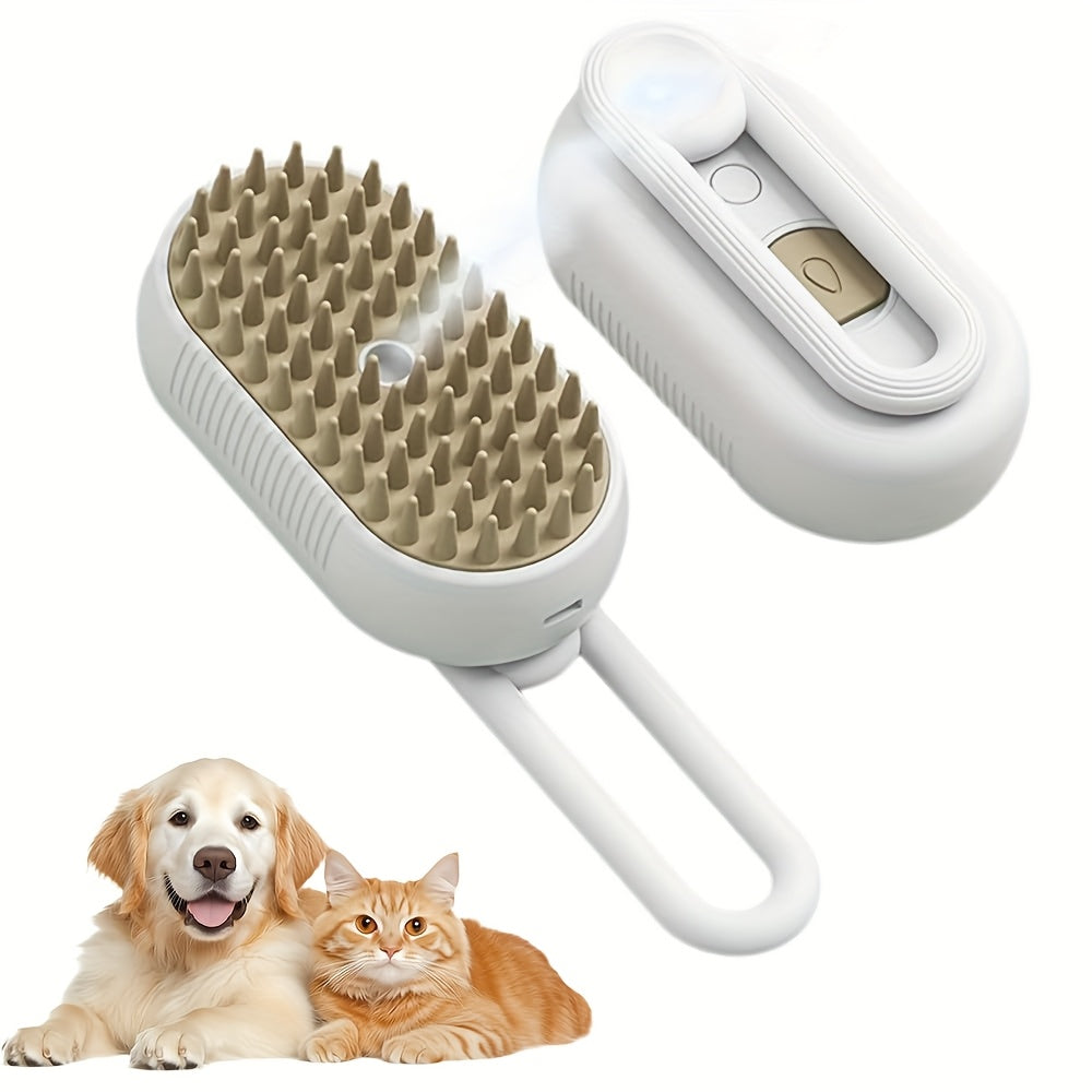 New 3-in-1 Pet Steam Brush, Grooming Comb for Cats & Dogs