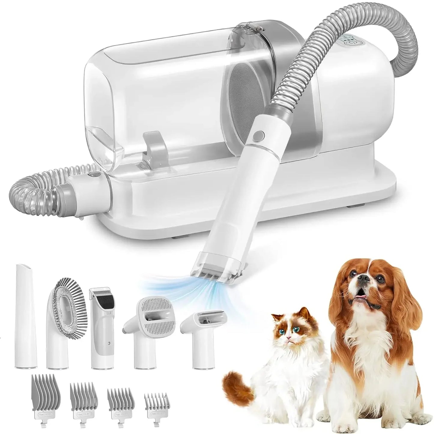 Dog Grooming Vacuum & Kit, 2.3L Pet Hair Dust Cup, Dog Brush Vacuum
