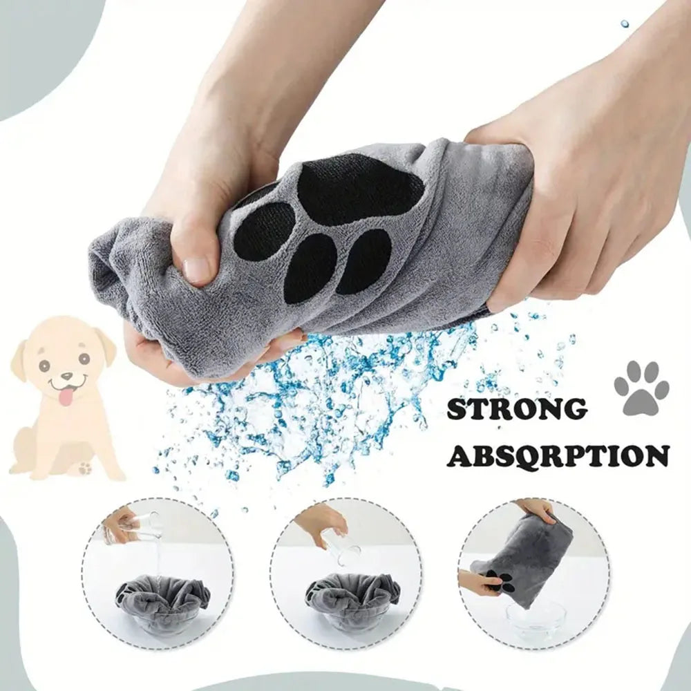 Microfiber Bath Blanket for Dogs & Cats, Soft, Absorbent, Quick-Dry