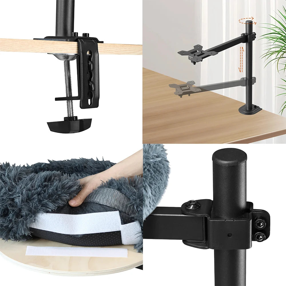 Cat Desk Bed with Soft Mat, Adjustable 360° Rotating Hammock