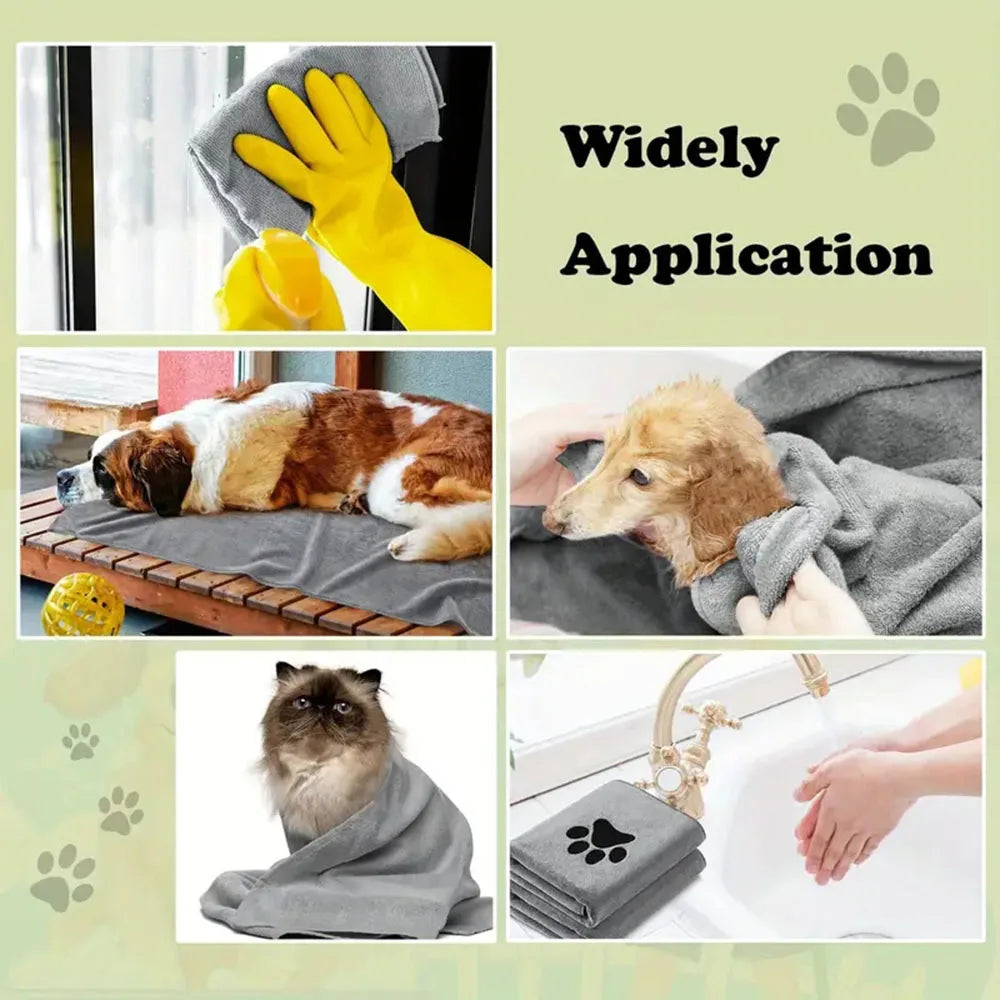 Microfiber Bath Blanket for Dogs & Cats, Soft, Absorbent, Quick-Dry