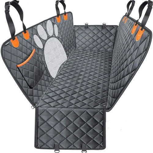 Dog Car Seat Cover, Waterproof Hammock with Mesh Window & Side Zipper