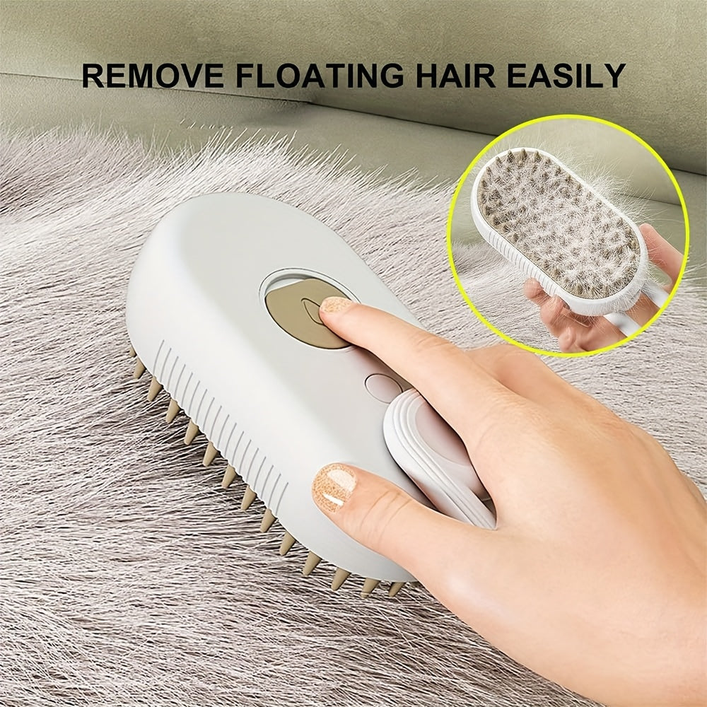 New 3-in-1 Pet Steam Brush, Grooming Comb for Cats & Dogs