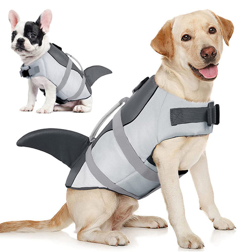 Pet Shark Swimsuit – Dog Life Jacket with Buoyancy & Safety Vest