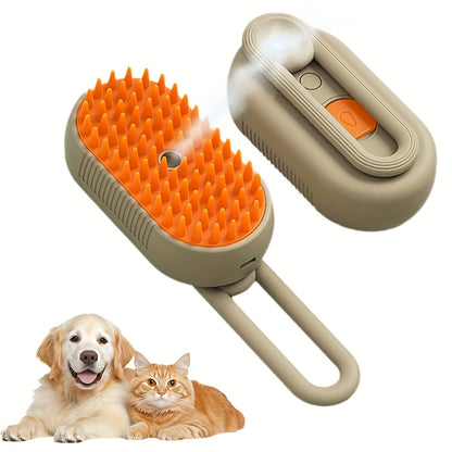 New 3-in-1 Pet Steam Brush, Grooming Comb for Cats & Dogs