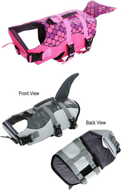 Pet Shark Swimsuit – Dog Life Jacket with Buoyancy & Safety Vest
