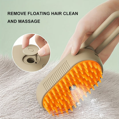 New 3-in-1 Pet Steam Brush, Grooming Comb for Cats & Dogs